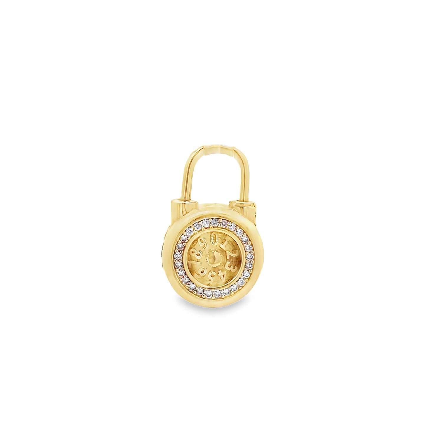 New 14ct yellow gold lock pendant 02021592