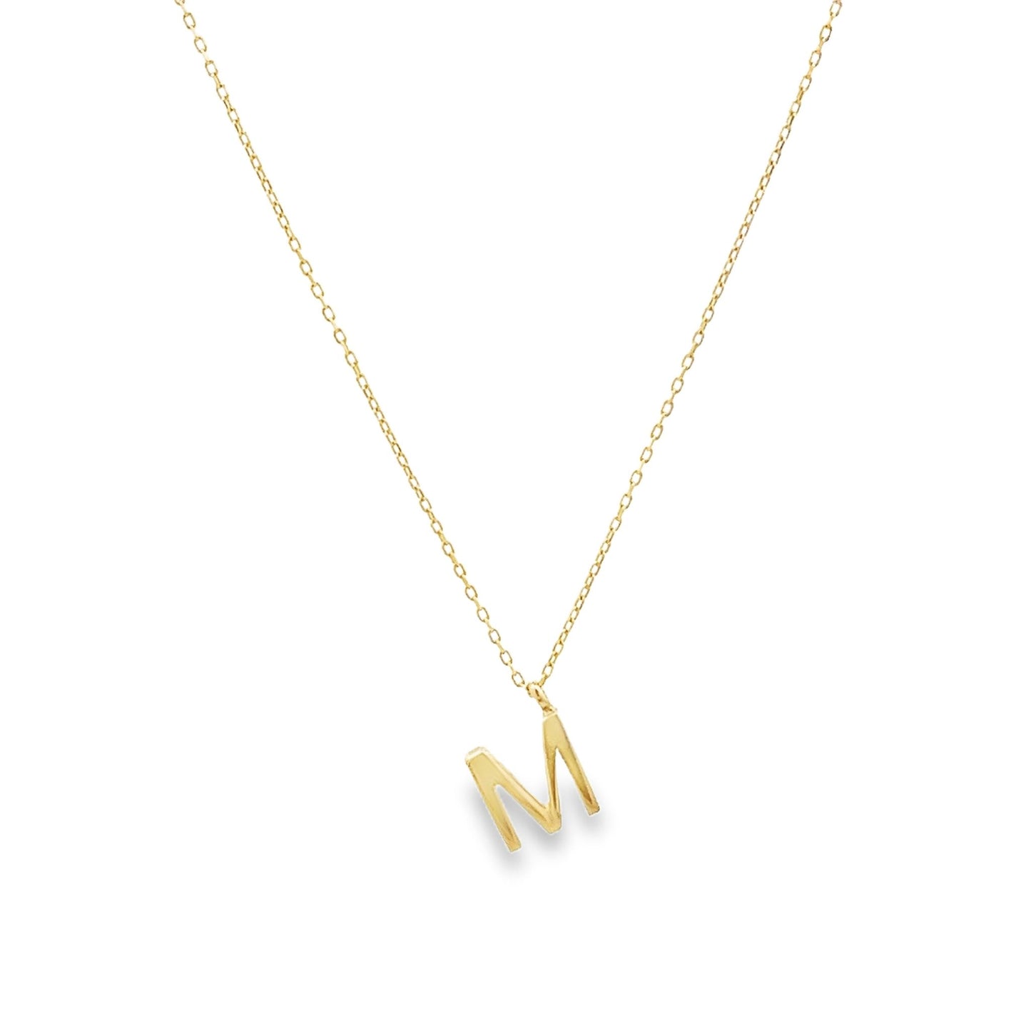 New 14ct yellow gold chain with initial M 02021674