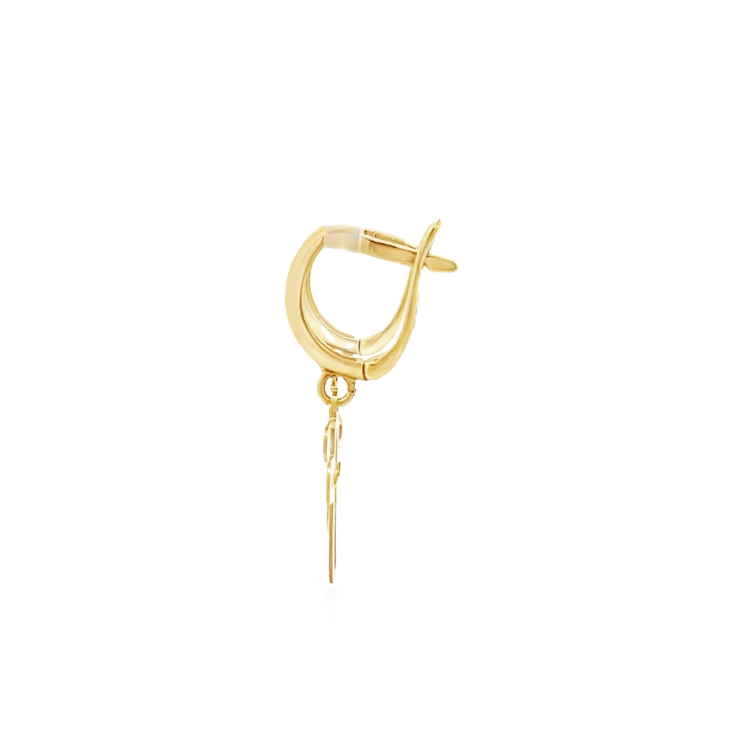 New 14ct yellow gold cross drop earrings 02021303