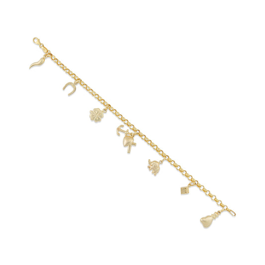 9ct yellow gold bracelet with charms 11000113