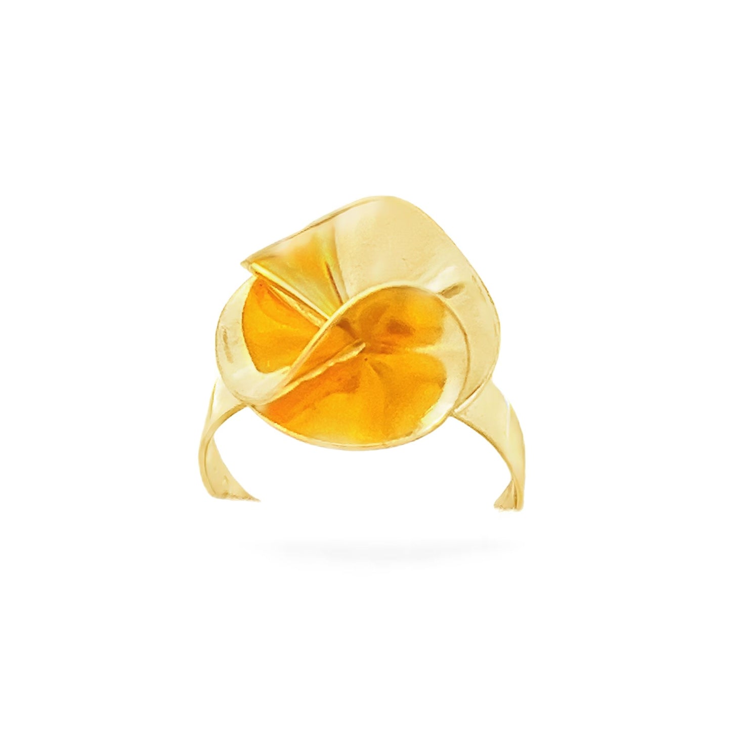 18ct yellow gold flower ring 09000813