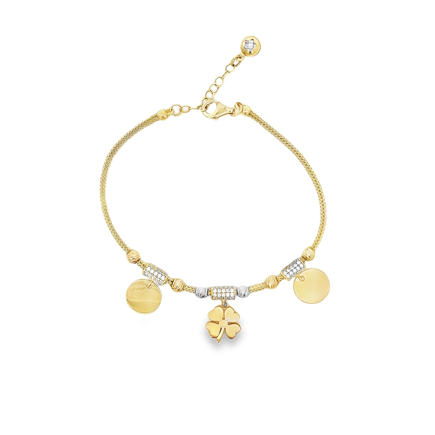 New 14ct yellow gold charm bracelet 02022174