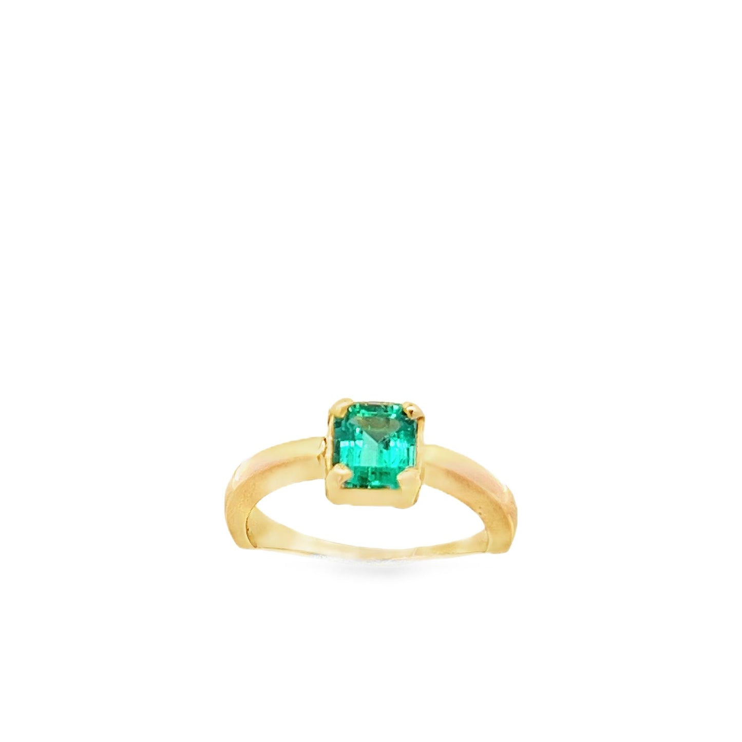 22ct yellow gold pre-owned ring with green gem-stone 02032119