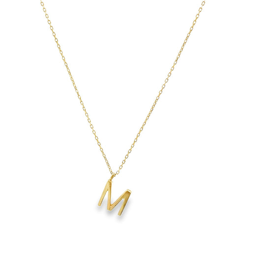 New 14ct yellow gold chain with initial M 02021674