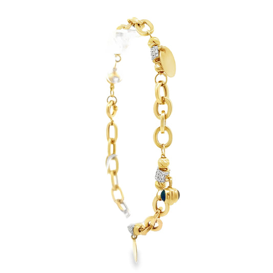 New 14ct yellow gold bracelet with Evil Eye charm 02022188