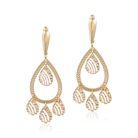 14ct gold yellow gold drop earrings 06004020