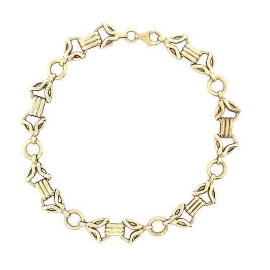 18ct yellow gold fancy link bracelet 08000808