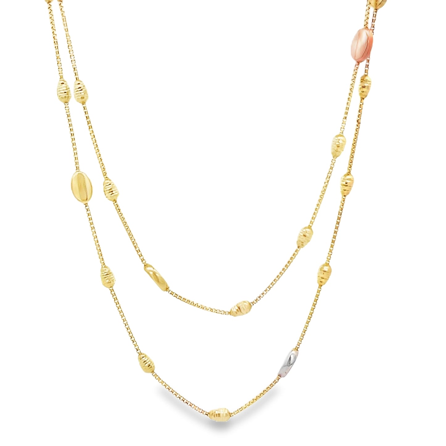 New 14ct multicolour gold two layer necklace 02021744