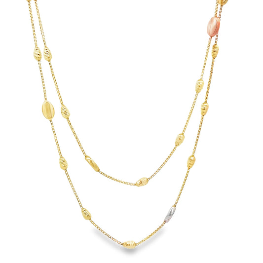 New 14ct multicolour gold two layer necklace 02021744