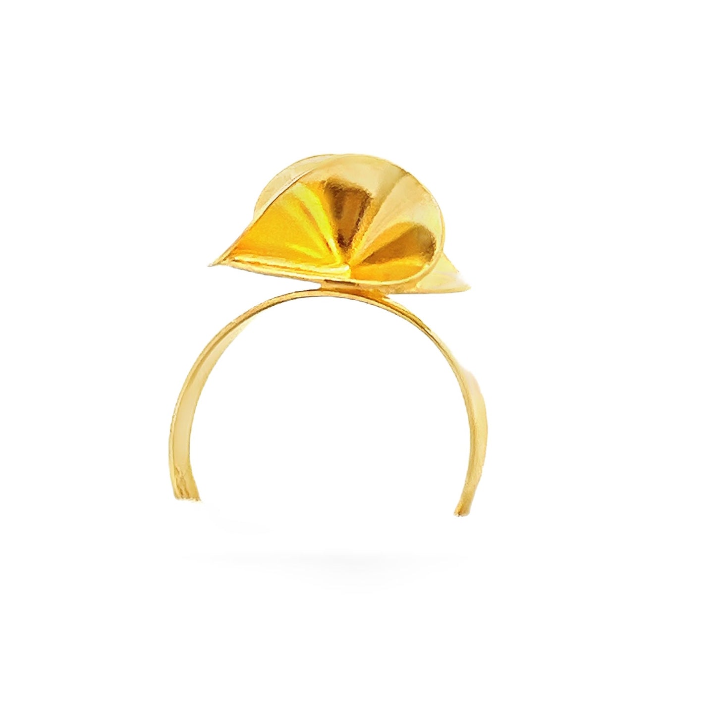 18ct yellow gold flower ring 09000813