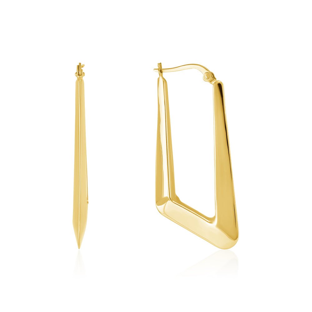 18ct Solid Yellow Gold Plain Creole Earrings PKP0072