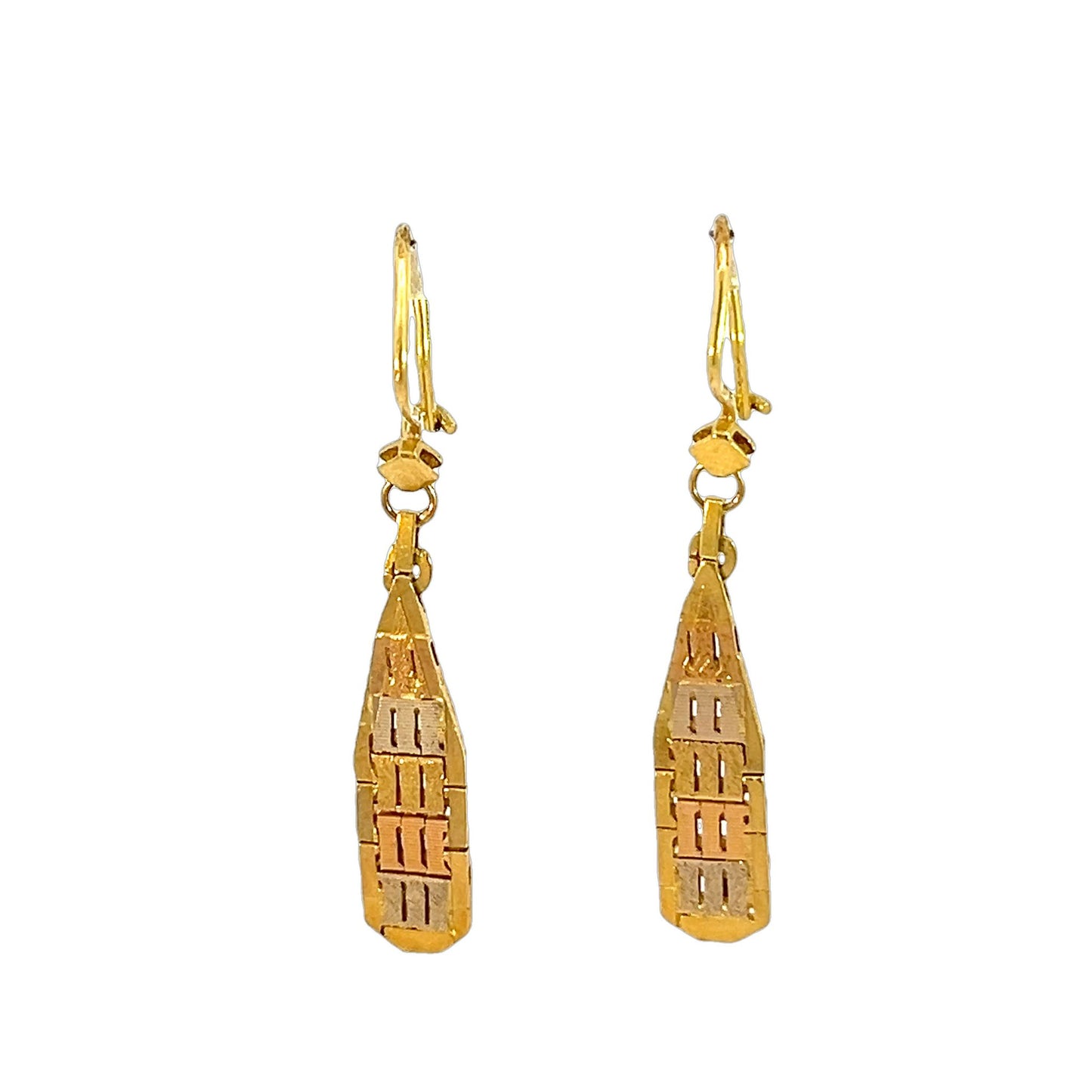 18ct yellow gold drop earrings 08000818