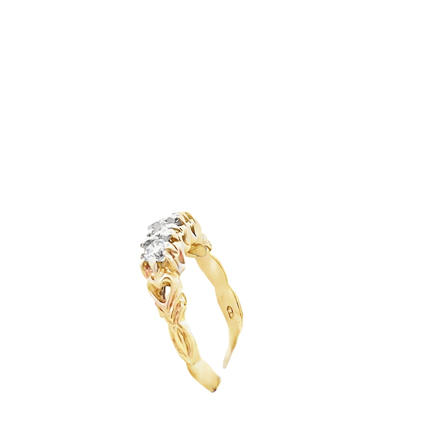 9ct yellow gold ring with stones 08001143