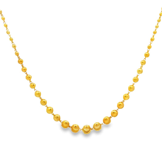 22ct yellow gold second-hand ball design necklace FCA03028901-1