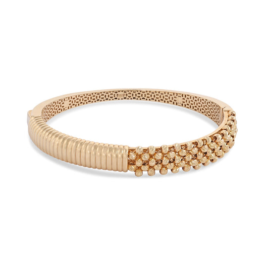 New 14ct yellow gold ball design bangle 02022248