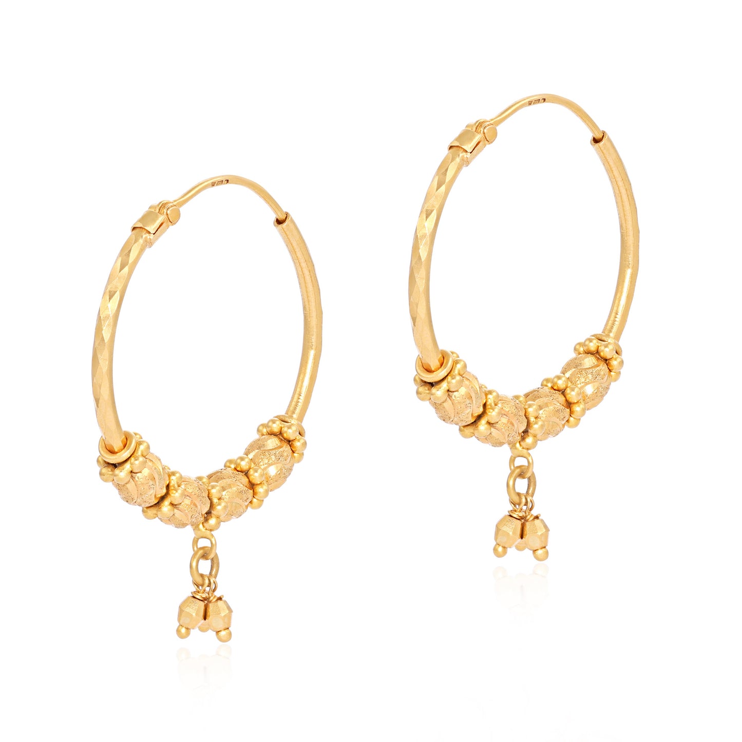 22ct yellow gold hoop earrings 09000783