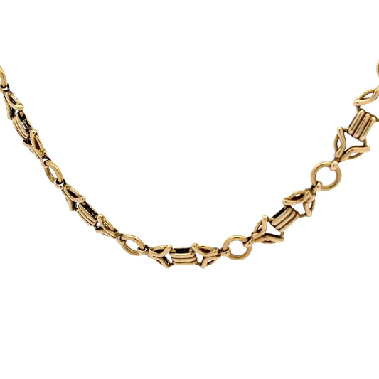 18ct yellow gold fancy link chain 08000807