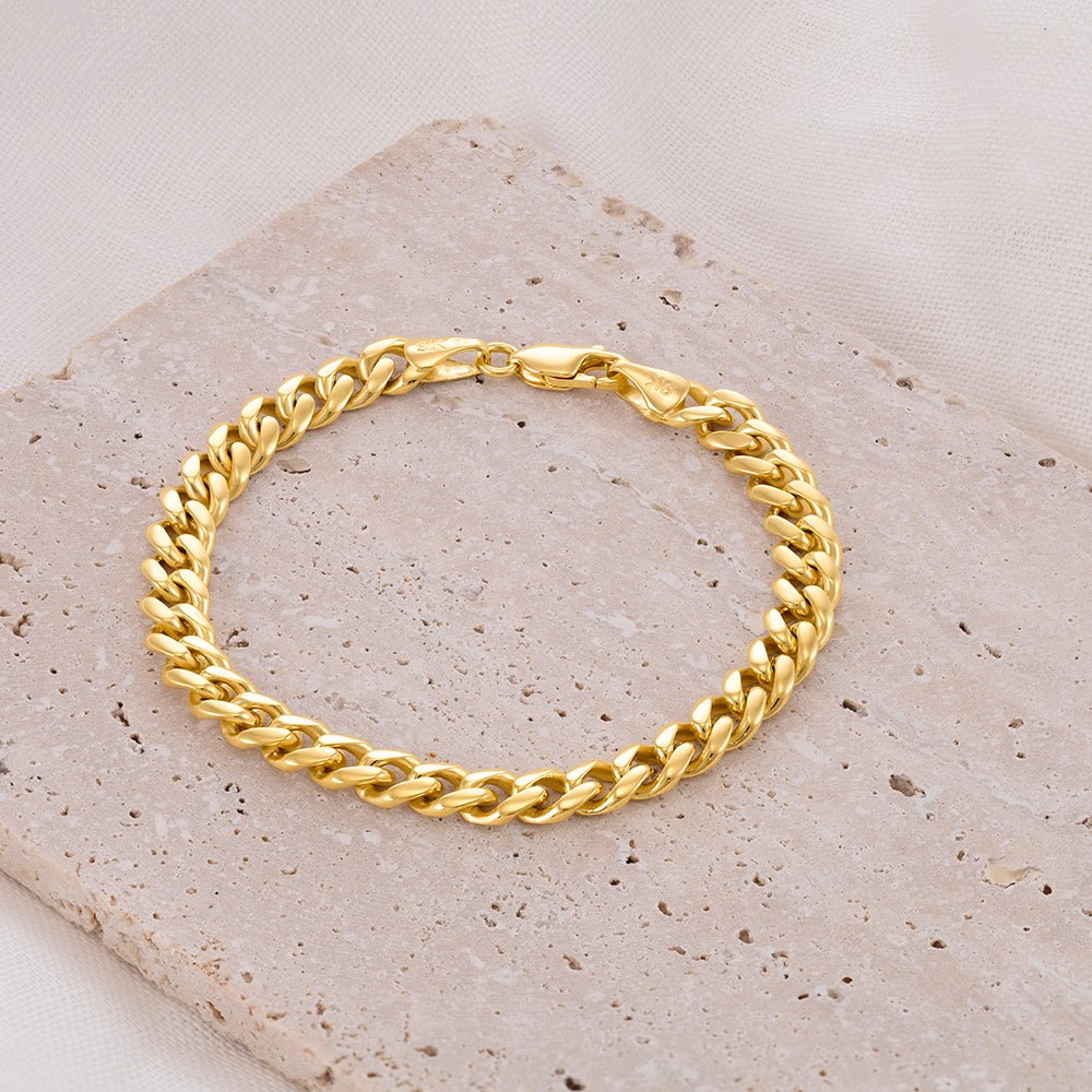 9ct Solid Yellow Gold Curb Bracelets 5mm CNM01441-8