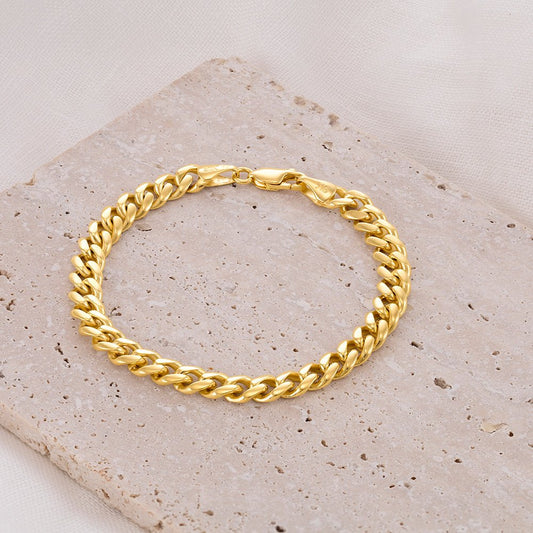 9ct Solid Yellow Gold Curb Bracelets 5mm CNM01441-8