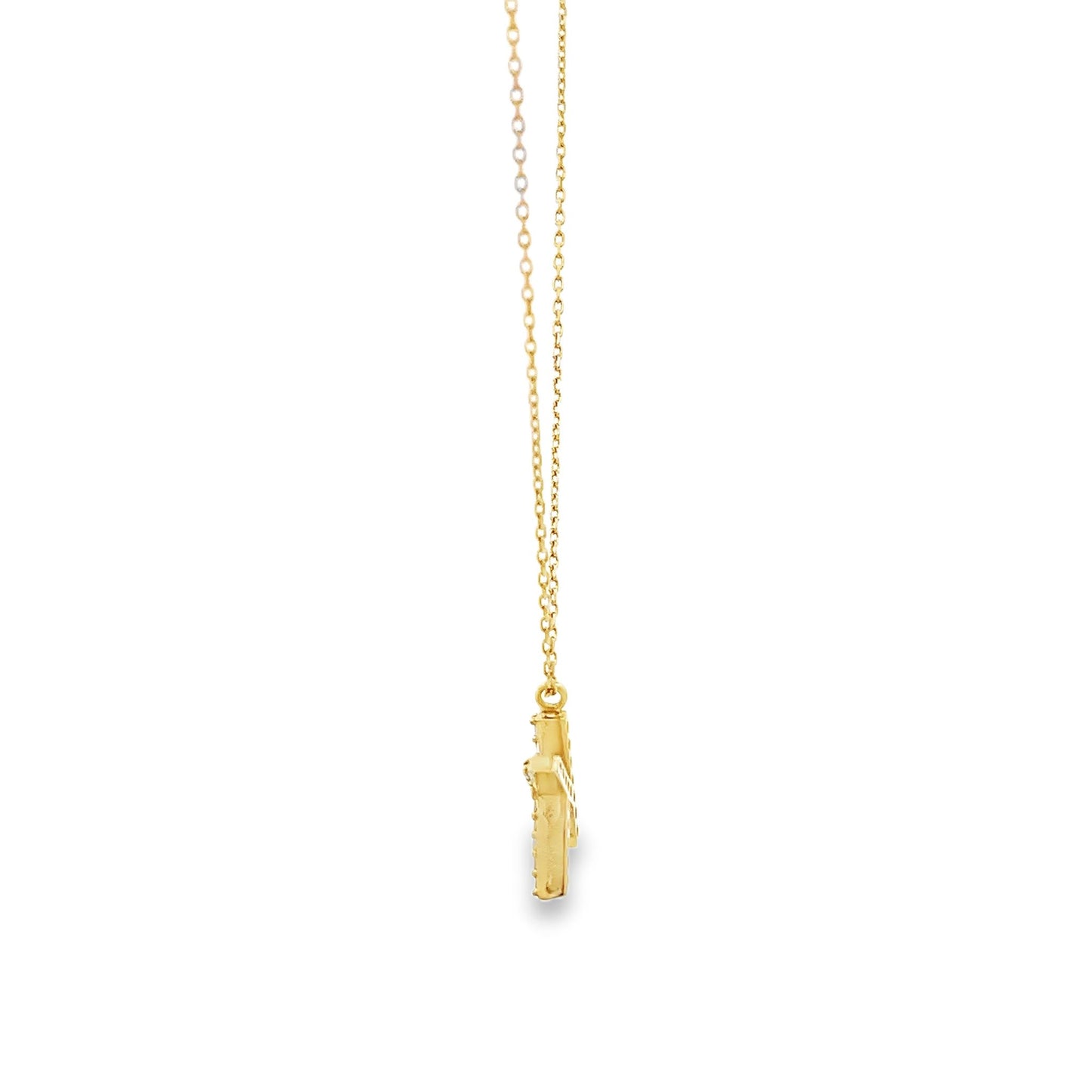 New 14ct yellow gold chain with K initial pendant 02021648