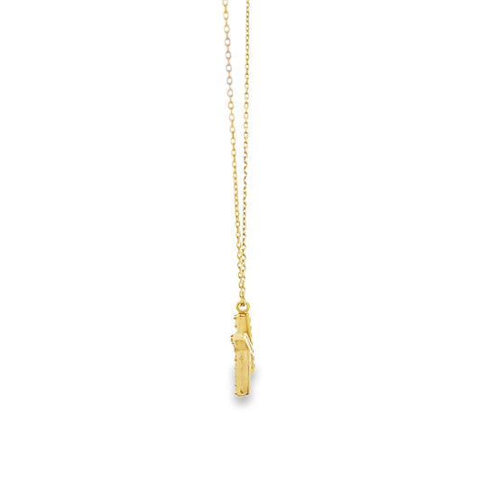 New 14ct yellow gold chain with K initial pendant 02021648