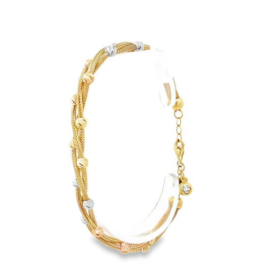 New 14ct yellow gold ball design bracelet 02022150