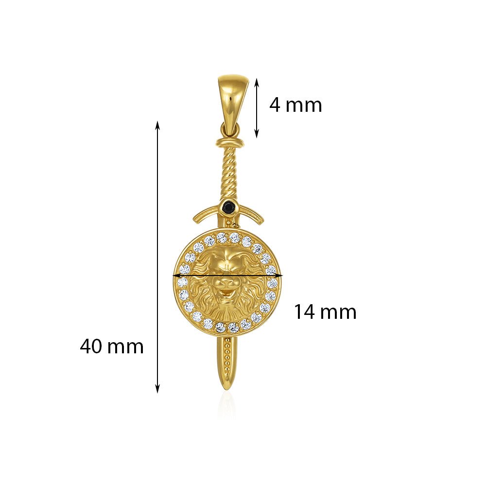 9ct Solid Yellow Gold Sword Pendants PD60-9-36-27