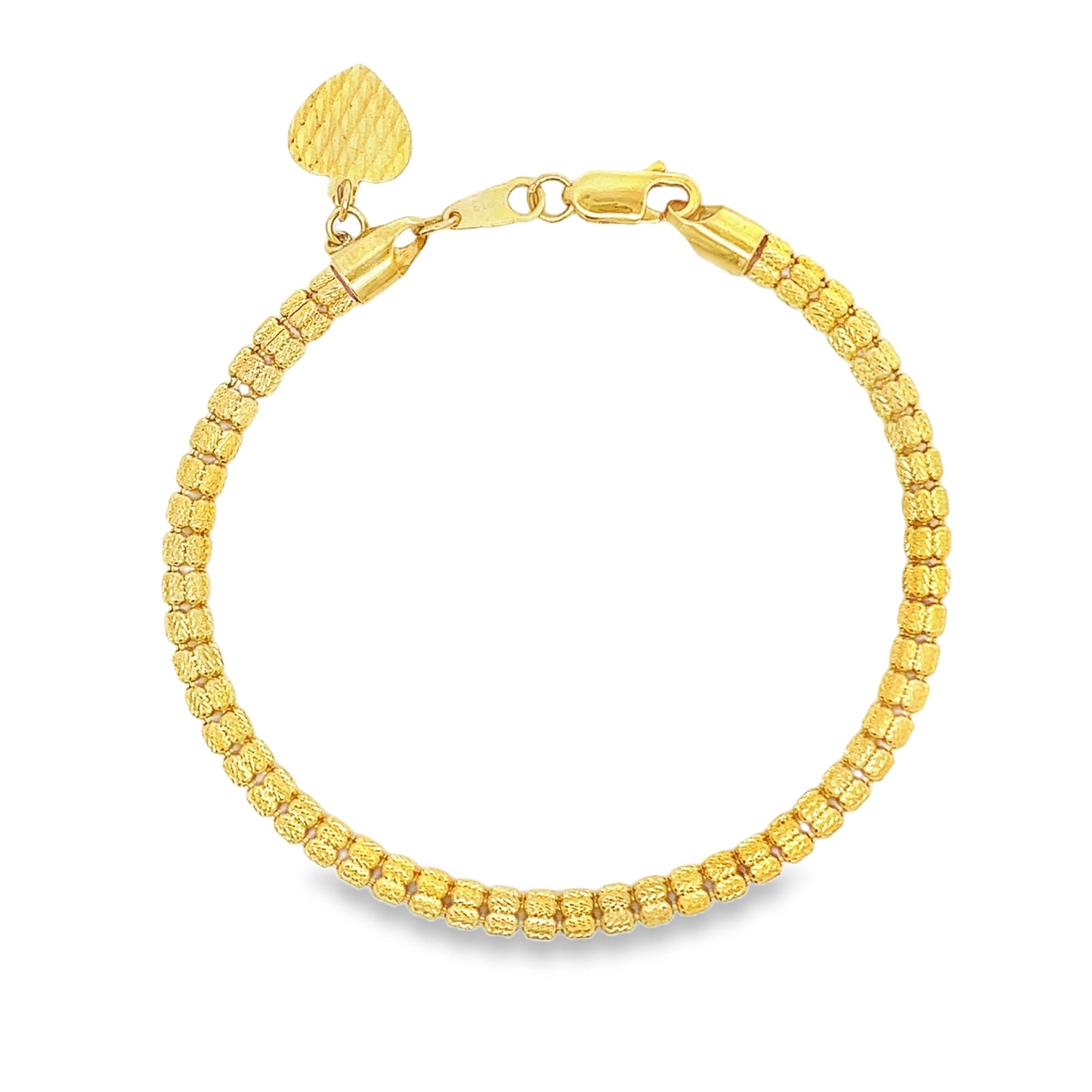 New 22ct yellow gold bracelet with heart charm BF823-BR84