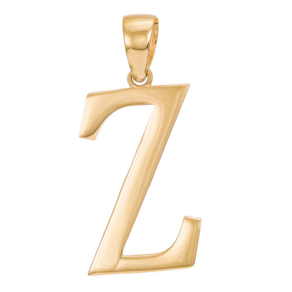 14ct Solid Gold Initial Pendant Letter Z - 37mm PD60001-14Y-Z