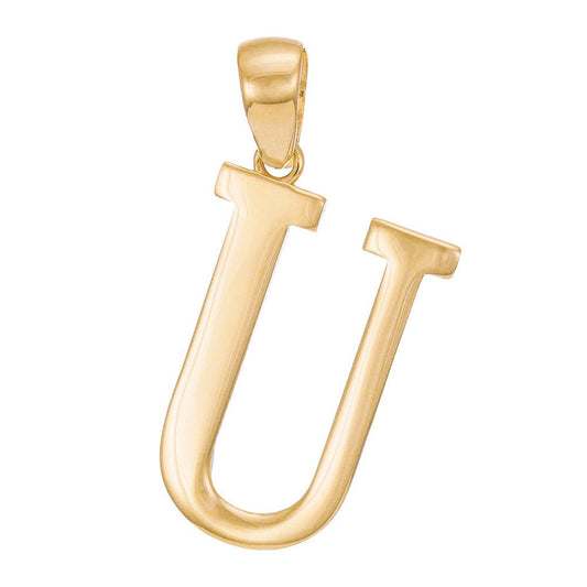 14ct Solid Gold Initial Pendant Letter U - 33mm PD60001-14Y-U