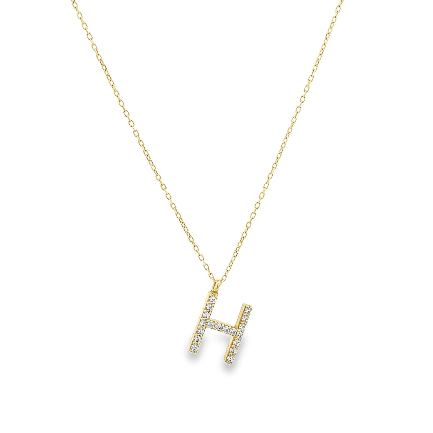 New 14ct yellow gold chain with initial H 02021658