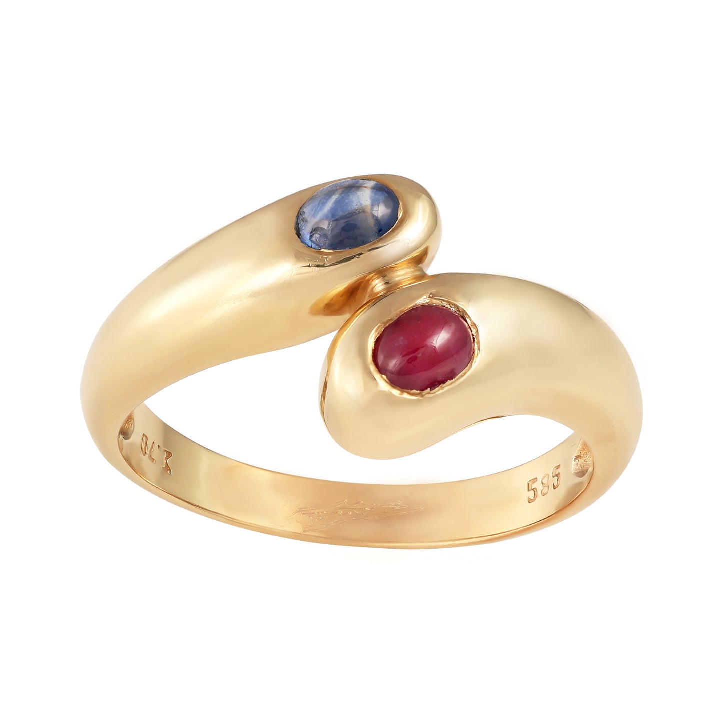 14ct yellow gold ring with multicolour stones 00006733