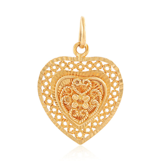 22ct yellow gold heart pendant 01001855