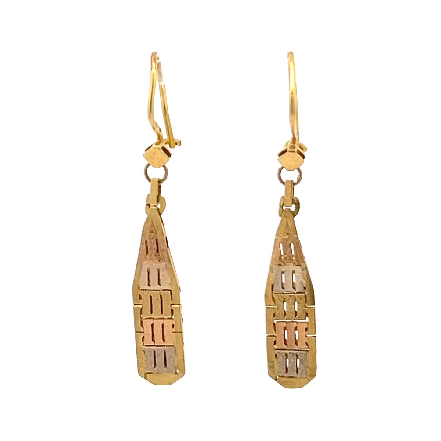 18ct yellow gold drop earrings 08000818