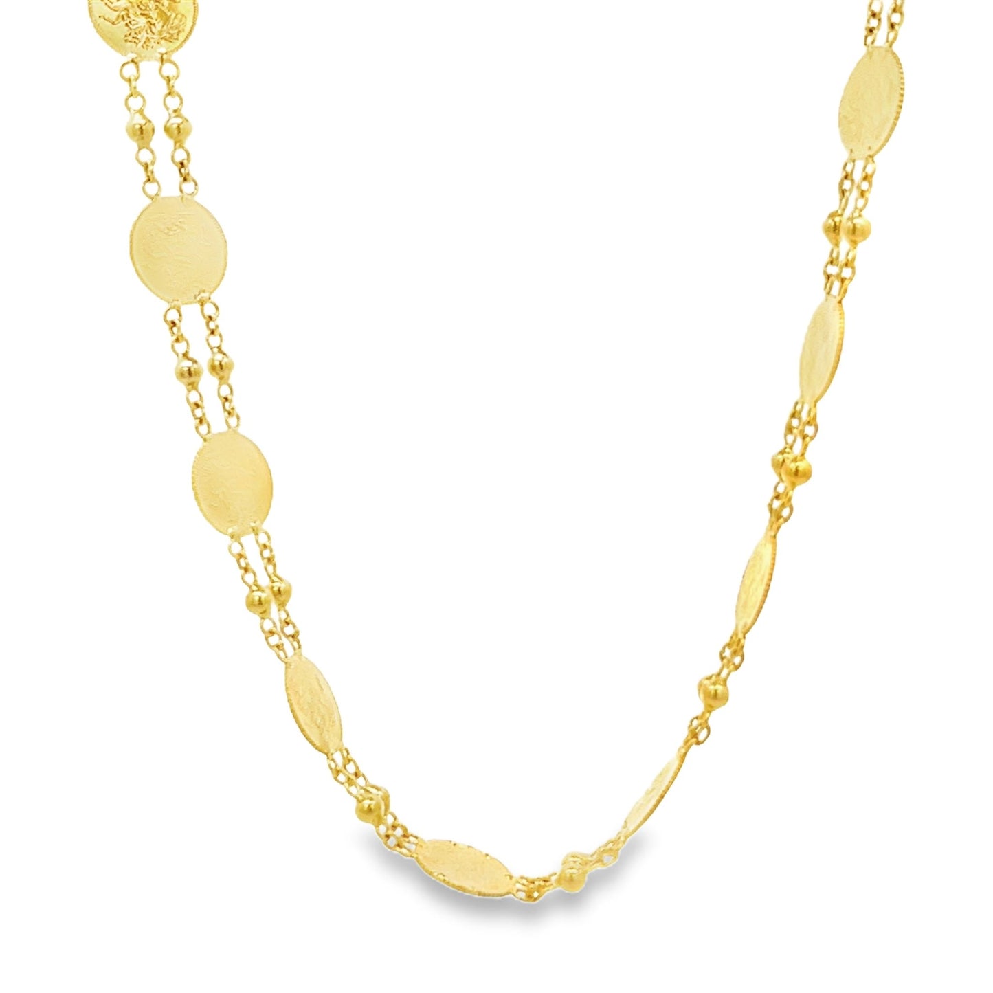 New 22ct yellow gold double layer necklace PZ823-NK4