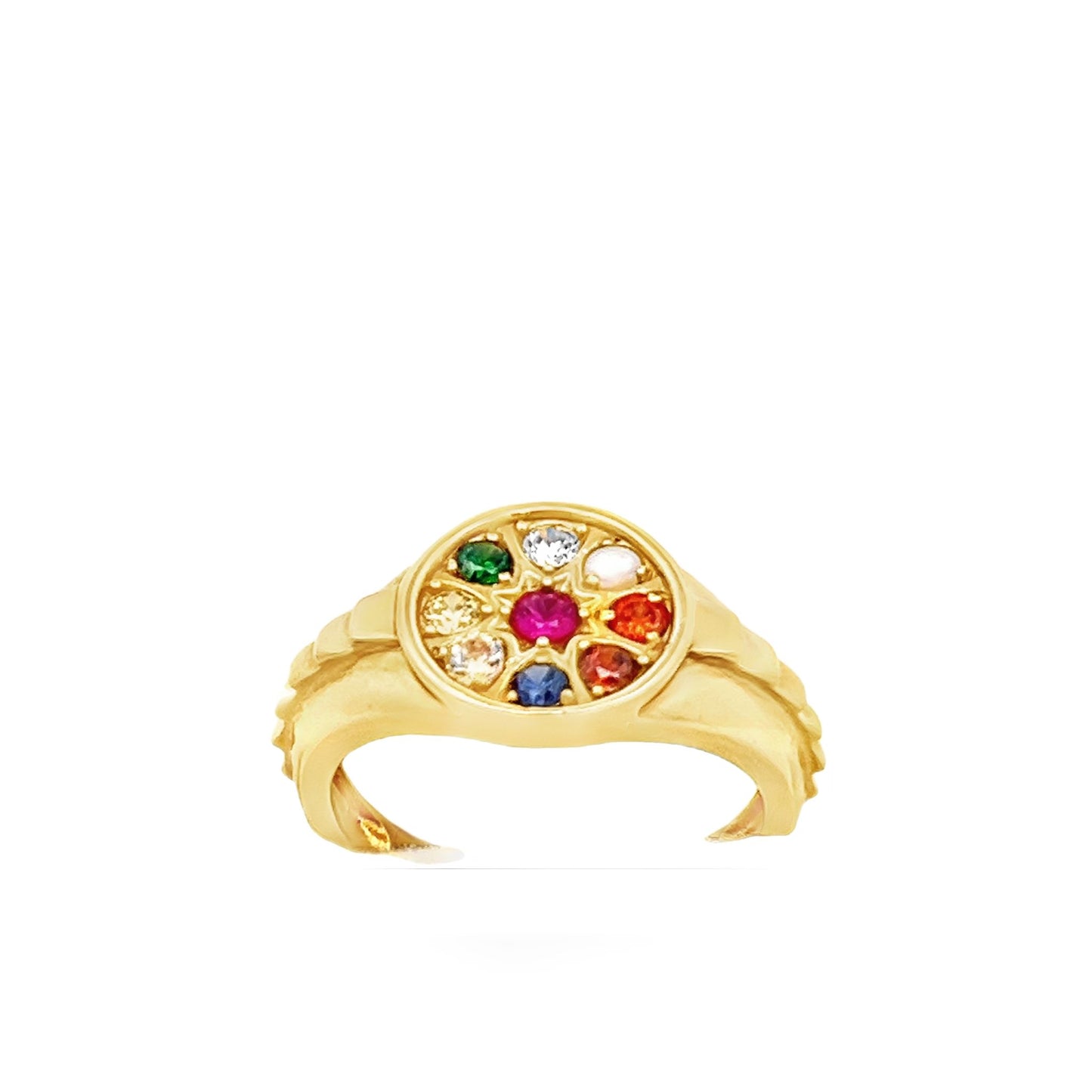 New 22ct yellow gold ring with stones BF823-RN15