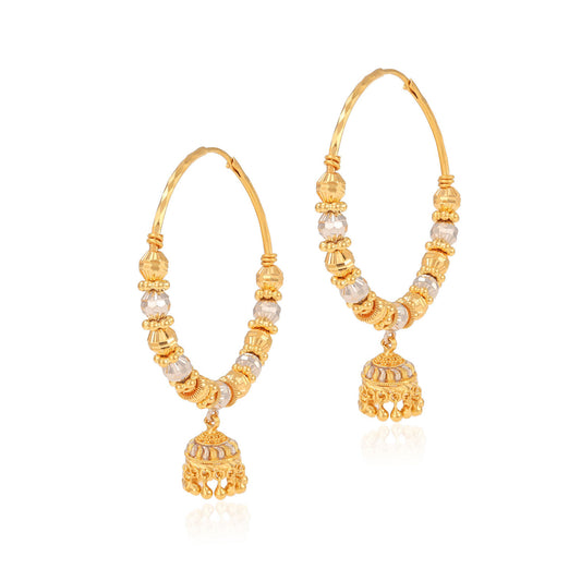 18ct yellow gold hoop earrings with droplets 07001912