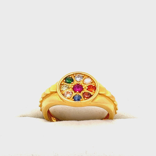 New 22ct yellow gold ring with stones BF823-RN15