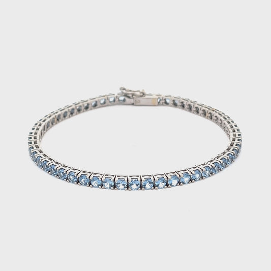 18ct white gold bracelet with sky blue gemstones 02027975