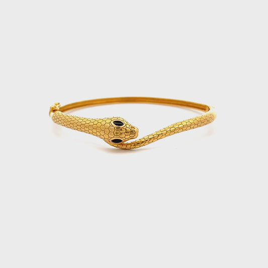 22ct yellow gold snake bangle 02027992