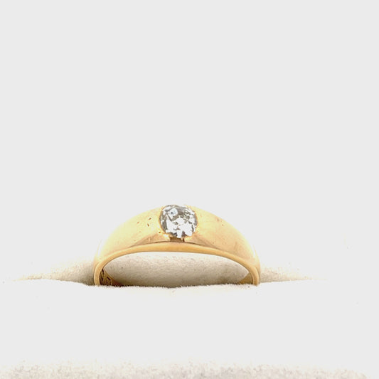 14ct yellow gold pre-owned ring with diamond 03002150